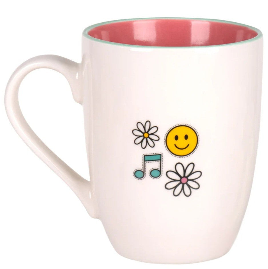 Dance and Be Glad Pink Interior Ceramic Mug