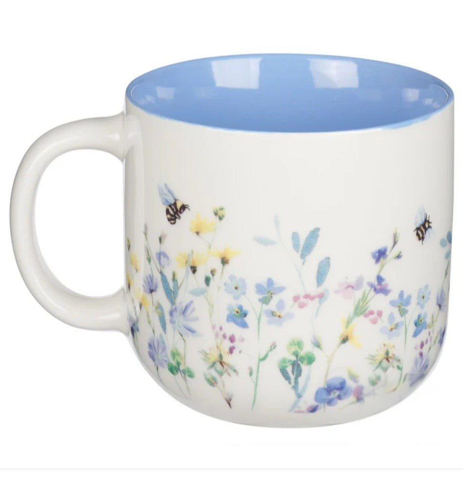His Mercies Are New Every Morning Ceramic Mug with Blue Interior
