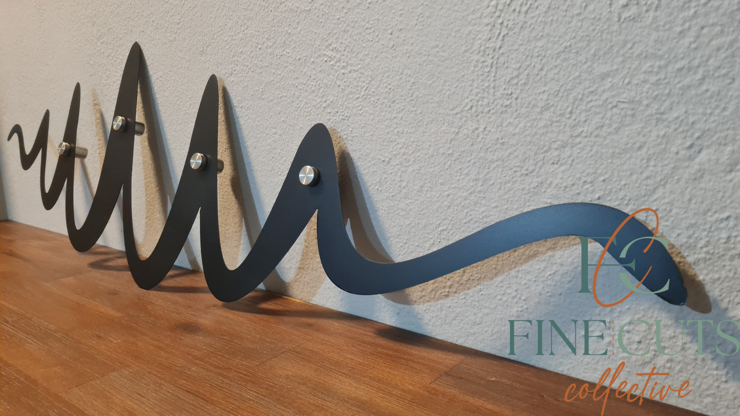 Modern wave sculptural wall feature