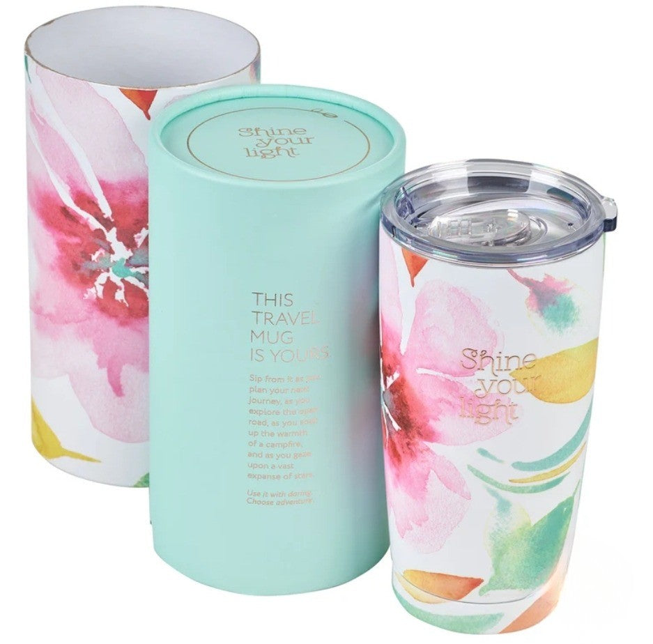 Shine Your Light Pink Daisies Stainless Steel Mug
