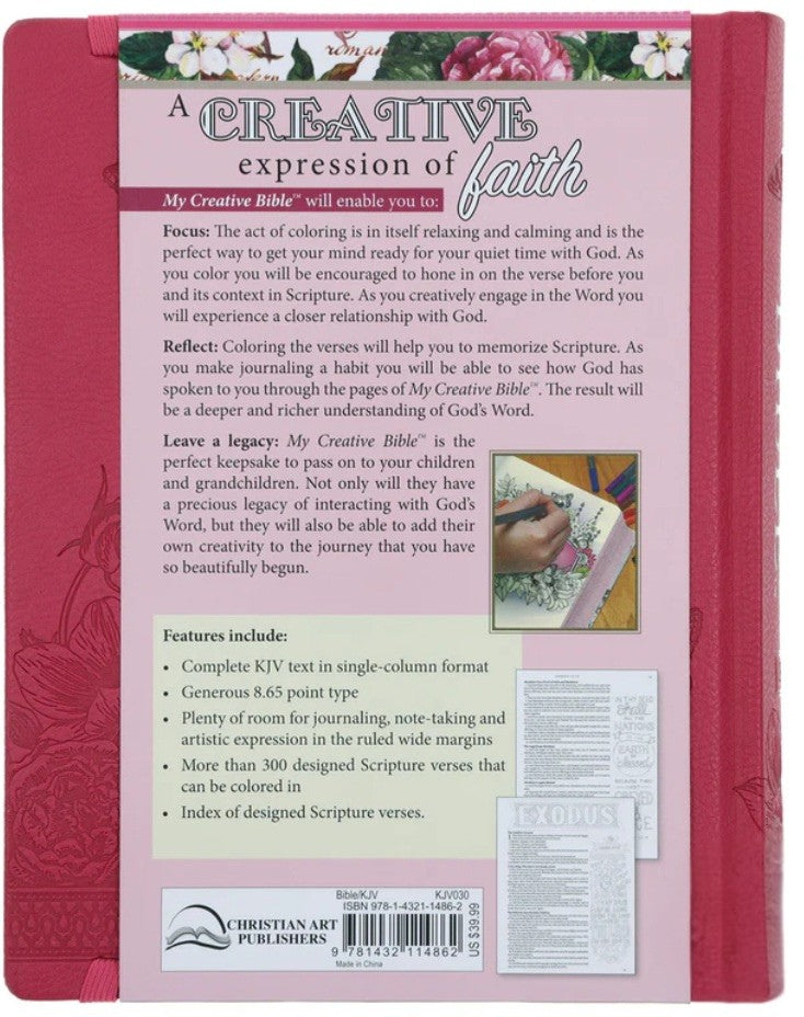 KJV Pink Faux Leather Hardcover My Creative Bible
