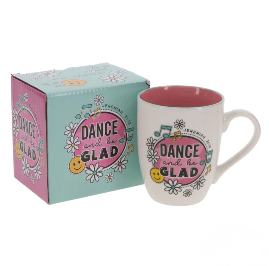 Dance and Be Glad Pink Interior Ceramic Mug