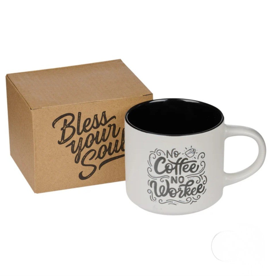 No Coffee No Workee White With Black Interior Ceramic Mug