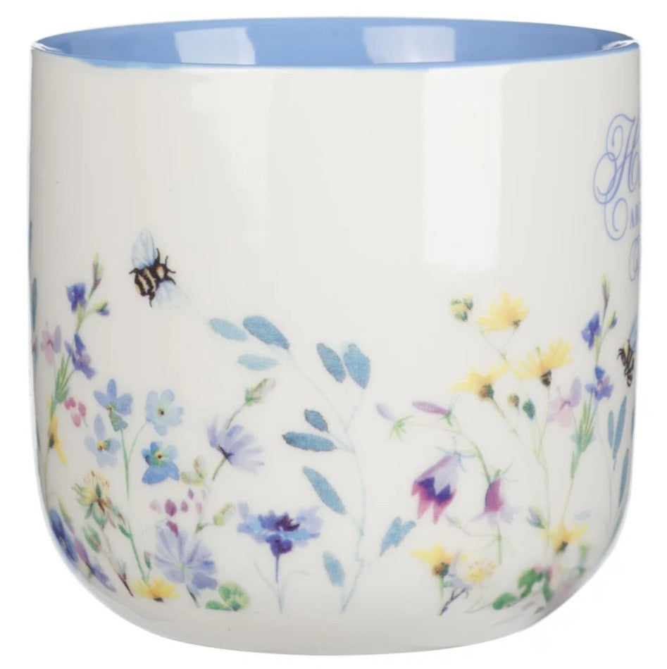 His Mercies Are New Every Morning Ceramic Mug with Blue Interior