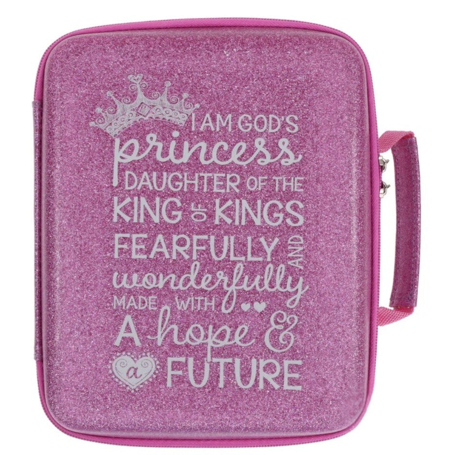 I Am God's Princess Daughter of the King of Kings Purple Glitter Bible Cover