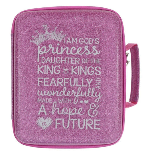I Am God's Princess Daughter of the King of Kings Purple Glitter Bible Cover