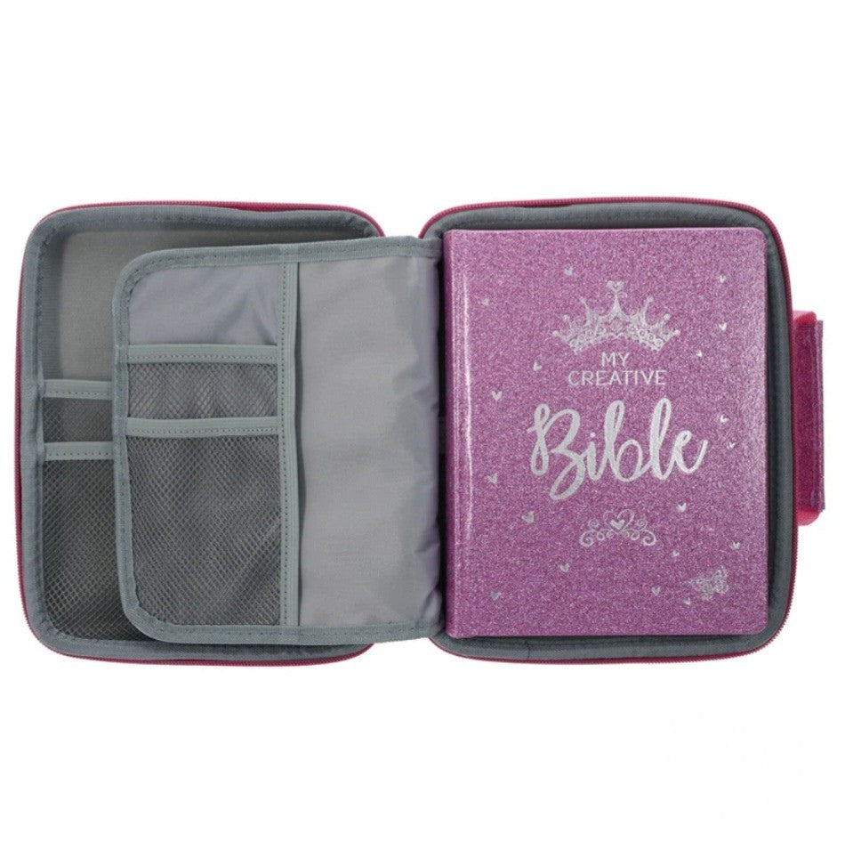 I Am God's Princess Daughter of the King of Kings Purple Glitter Bible Cover