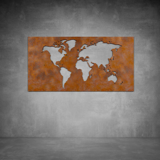 World Map Wall Art – Precision Laser Cut