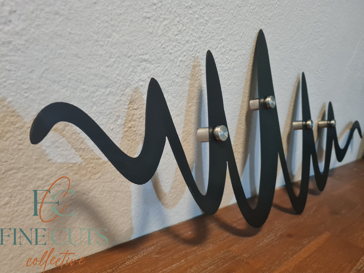 Modern wave sculptural wall feature