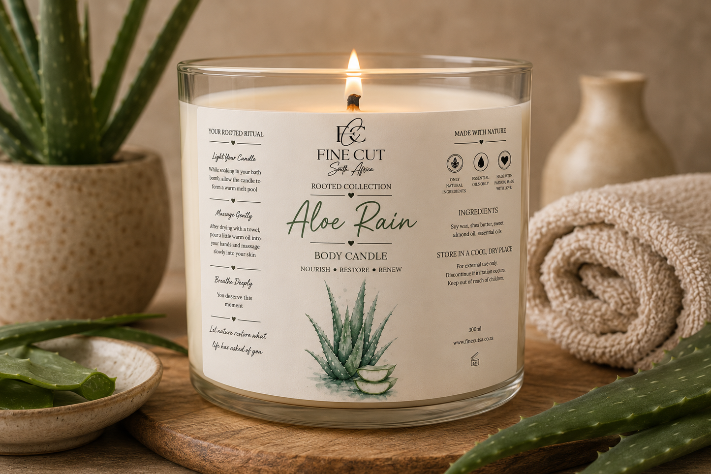 Body Candle - Aloe Rain